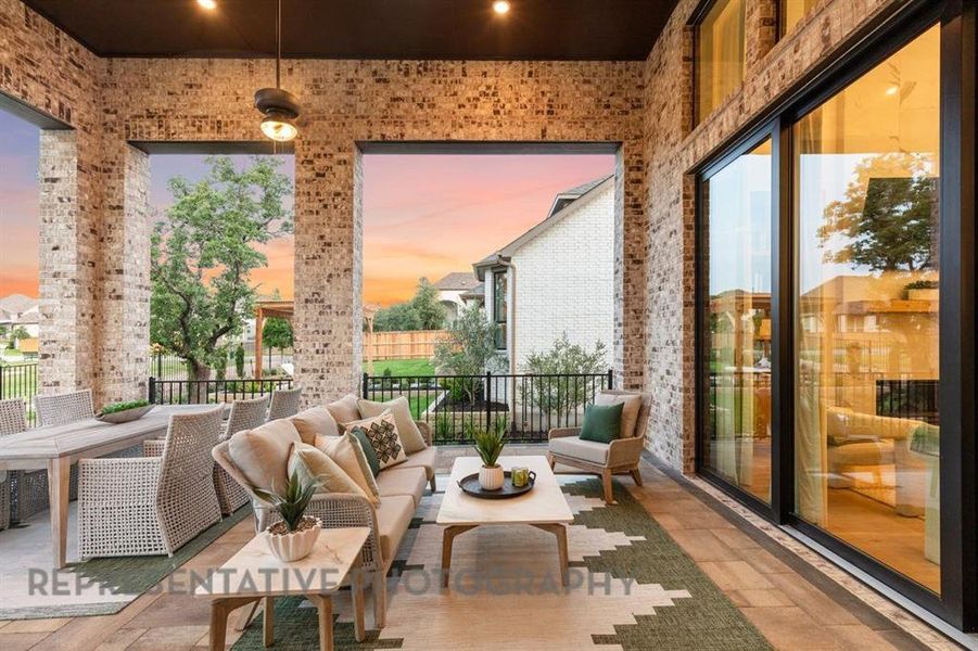 Exterior details and patio area of a home in Wildflower Ranch: 50ft. lots, Dish (Image 2).