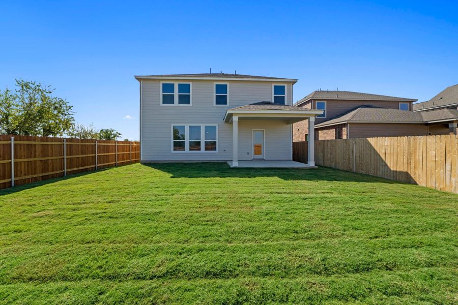 Exterior details and patio area of a home in Salerno - Heritage Collection, Round Rock (Image 19). Exterior details and patio area of a home in Salerno - Heritage Collection, Round Rock (Image 19).