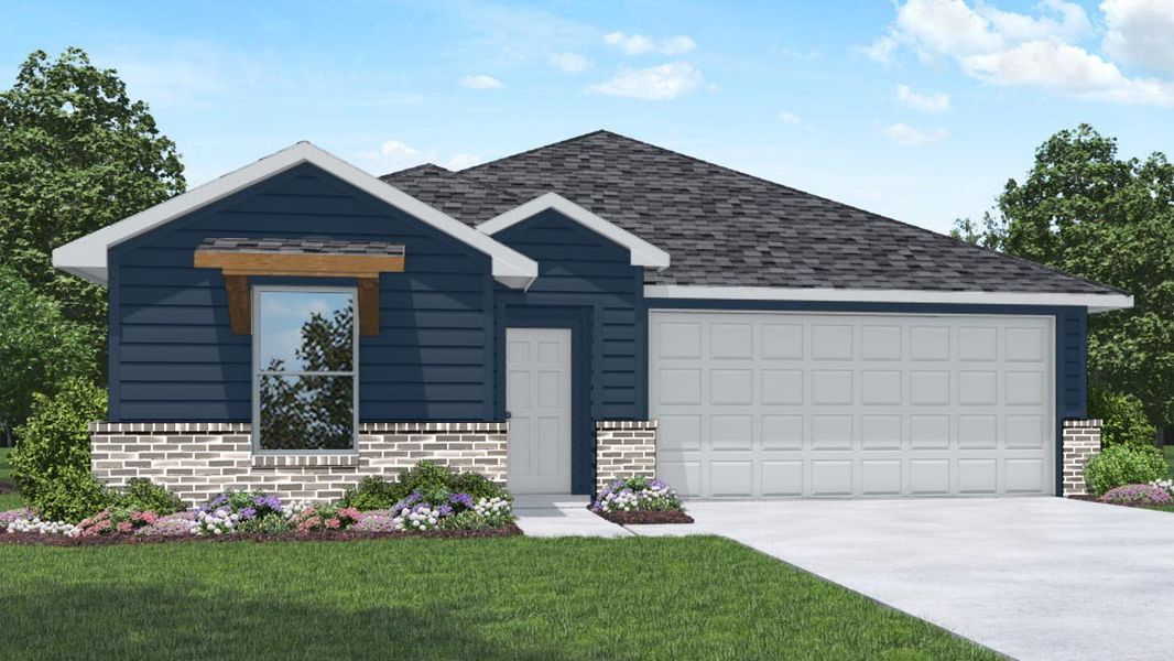 Representative exterior photo of a completed home built from the Caden by D.R. Horton in Sunterra Lakes, Brookshire, TX (Image 4).