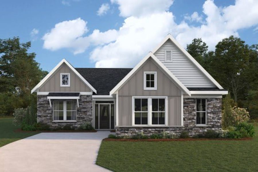 Representative exterior photo of a completed home built from the Maxwell by Fischer Homes in Easton Park, Dallas, GA (Image 10).