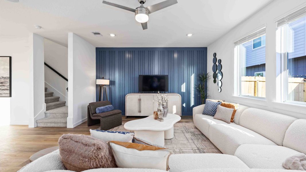 Furnished interior view inside a new home in Wheatley Oaks, Houston (Image 2). Furnished interior view inside a new home in Wheatley Oaks, Houston (Image 2).