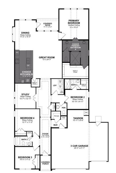 2D floor plan layout of this home in Arabella on the Prairie, Richmond, TX (Image 3).