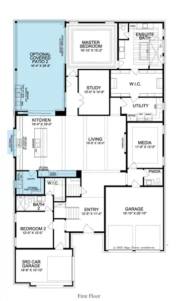 2D floor plan layout for the Brookside by Landon Homes in Fields - Brookside North, Frisco, TX (Image 5). 2D floor plan layout for the Brookside by Landon Homes in Fields - Brookside North, Frisco, TX (Image 5).