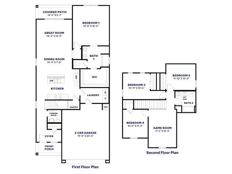 2D floor plan layout of this home in Radiance at Superstition Vistas, Apache Junction, AZ (Image 4).