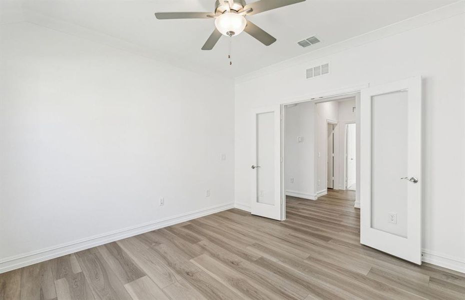 Study off with double glass doors Study off with double glass doors