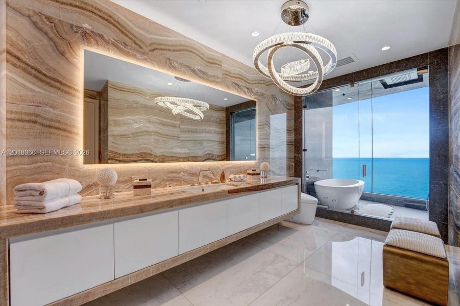 Furnished interior view inside a new home in The Estates at Acqualina, Sunny Isles Beach (Image 11). Furnished interior view inside a new home in The Estates at Acqualina, Sunny Isles Beach (Image 11).