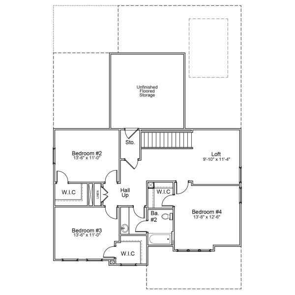 2D floor plan layout of this home in Fieldstone, Lexington, NC (Image 6).
