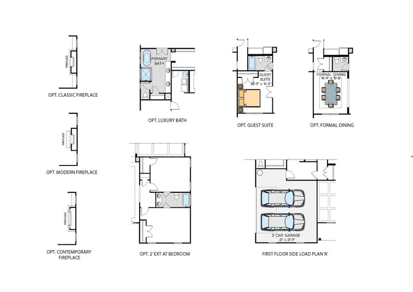 2D floor plan layout for the Columbia by Greybrook Homes in Harbor Watch, Statesville, NC (Image 6).