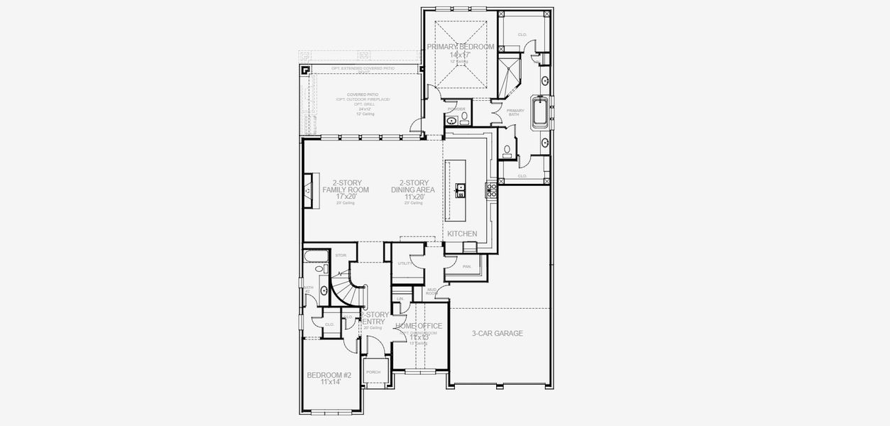 2D floor plan layout for the 561A by Britton Homes in Mustang Lakes 60', Celina, TX (Image 3).