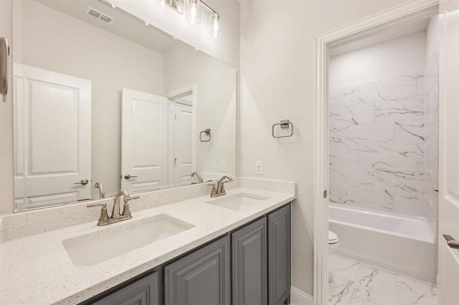 Furnished interior view inside a new home in Union Park Classic 60, Little Elm (Image 16). Furnished interior view inside a new home in Union Park Classic 60, Little Elm (Image 16).