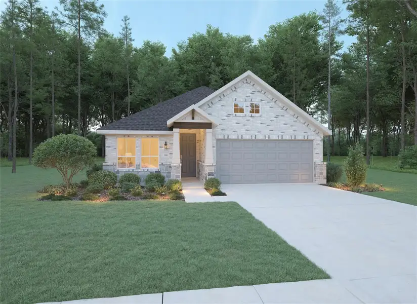 Front exterior of a new home in , Stagecoach, TX, highlighting curb appeal (Image 1). Front exterior of a new home in , Stagecoach, TX, highlighting curb appeal (Image 1).