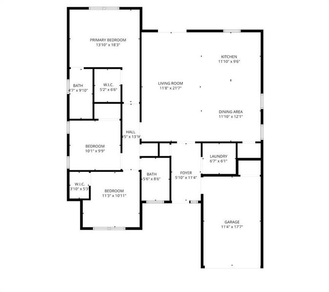 2D floor plan layout of this home in , Sulphur Springs, TX (Image 3).