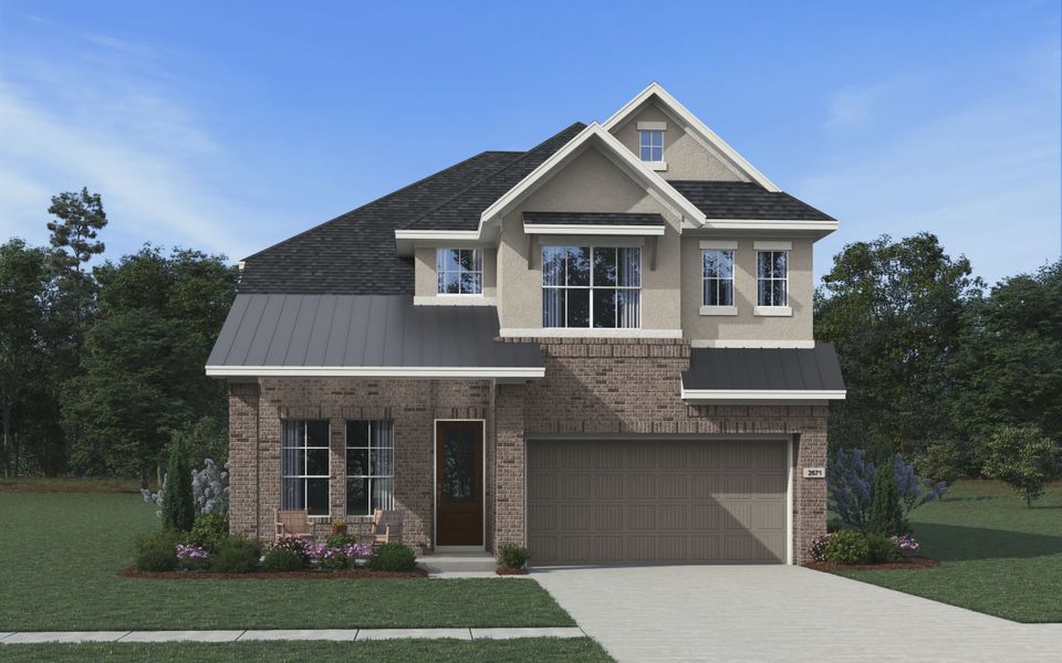Representative exterior photo of a completed home built from the Laramie by Chesmar Homes in Beacon Point 45', Texas City, TX (Image 4).