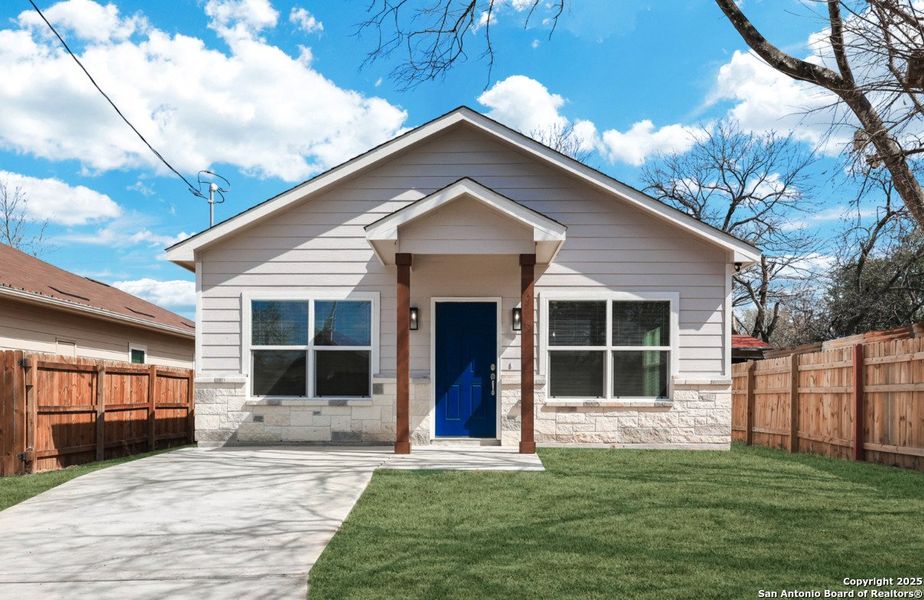 Front exterior of a new home in , San Antonio, TX, highlighting curb appeal (Image 1). Front exterior of a new home in , San Antonio, TX, highlighting curb appeal (Image 1).