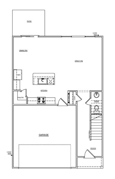 2D floor plan layout for the Cedar A by McGuinn Homes in Forts Ridge, Pelion, SC (Image 2).