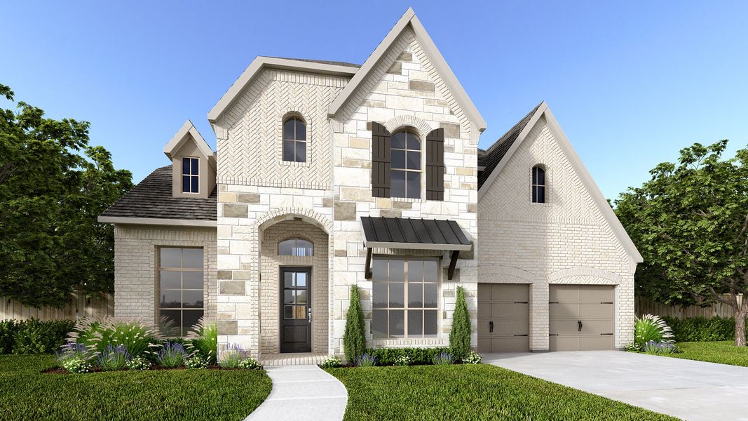 Representative exterior photo of a completed home built from the 536A by Britton Homes in The Tribute, The Colony, TX (Image 2). Representative exterior photo of a completed home built from the 536A by Britton Homes in The Tribute, The Colony, TX (Image 2).