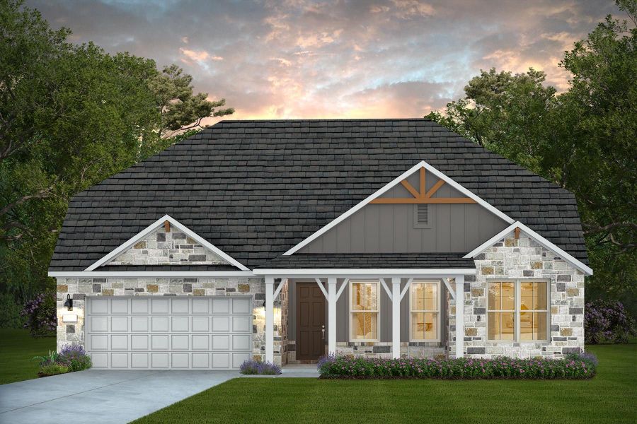 Representative exterior photo of a completed home built from the Dobbin by Pulte Homes in Corley Farms, Boerne, TX (Image 10).