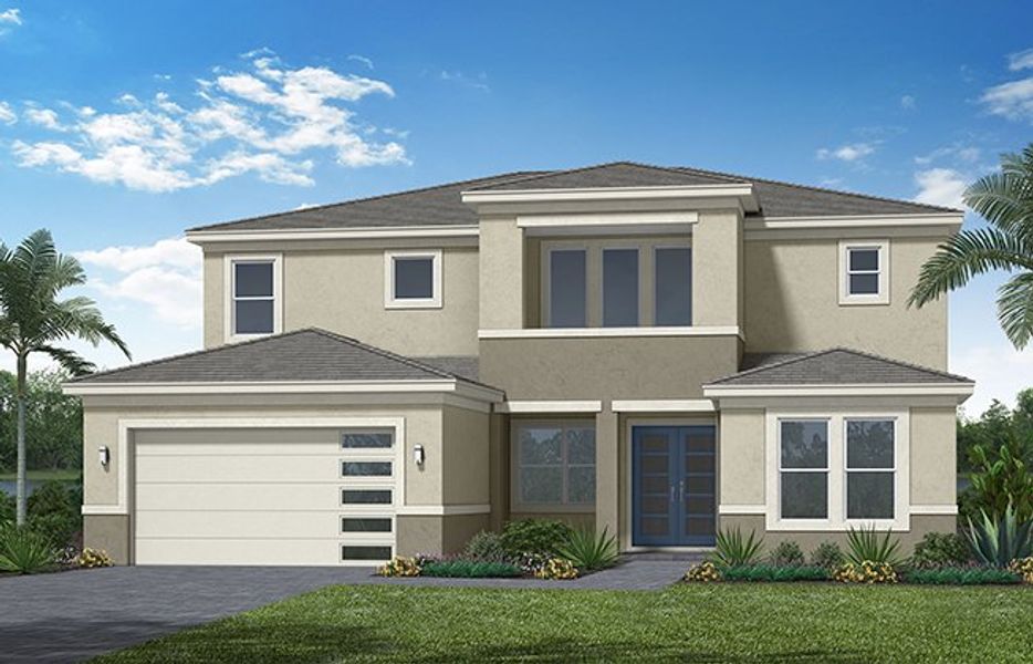 Representative exterior photo of a completed home built from the Kestrel Grand by Minto Communities in Westlake, Loxahatchee, FL (Image 18). Representative exterior photo of a completed home built from the Kestrel Grand by Minto Communities in Westlake, Loxahatchee, FL (Image 18).