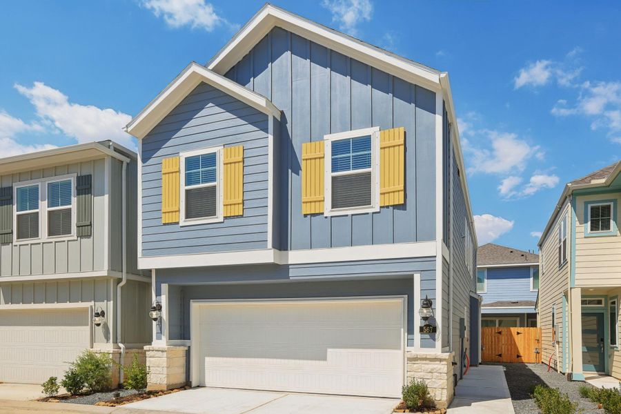 Exterior details and patio area of a home in Kemah Crossing - City Series, Kemah (Image 27). Exterior details and patio area of a home in Kemah Crossing - City Series, Kemah (Image 27).