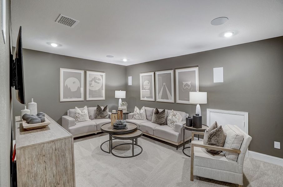 Furnished interior view inside a new home in Cross Creek Meadows, Celina (Image 11). Furnished interior view inside a new home in Cross Creek Meadows, Celina (Image 11).