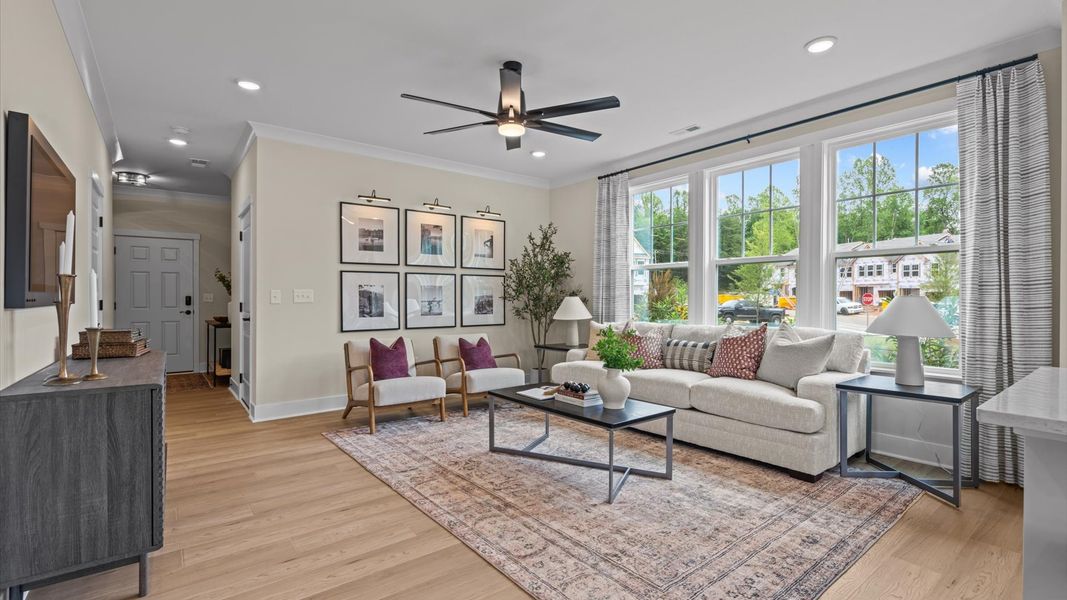 Furnished interior view inside a new home in North First Street Townes, Mebane (Image 6). Furnished interior view inside a new home in North First Street Townes, Mebane (Image 6).