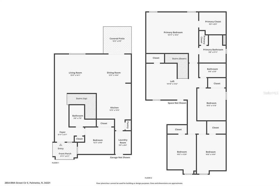 2D floor plan layout of this home in Heron Bay, Palmetto, FL (Image 4). 2D floor plan layout of this home in Heron Bay, Palmetto, FL (Image 4).