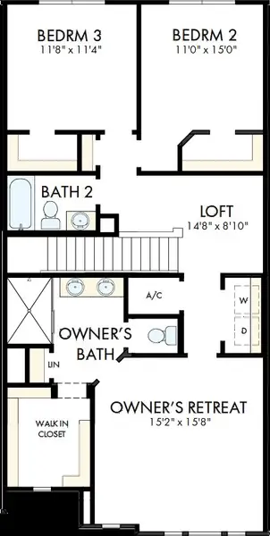 2D floor plan layout of this home in Emerald Landing at Waterside at Lakewood Ranch – Towns, Sarasota, FL (Image 3). 2D floor plan layout of this home in Emerald Landing at Waterside at Lakewood Ranch – Towns, Sarasota, FL (Image 3).