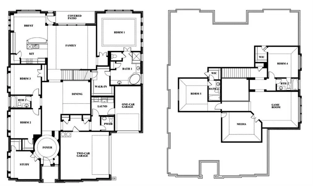 4035 sf with (3) bedrooms with ensuite bathrooms, study, game room, media room, formal dining room and 3-car garage.