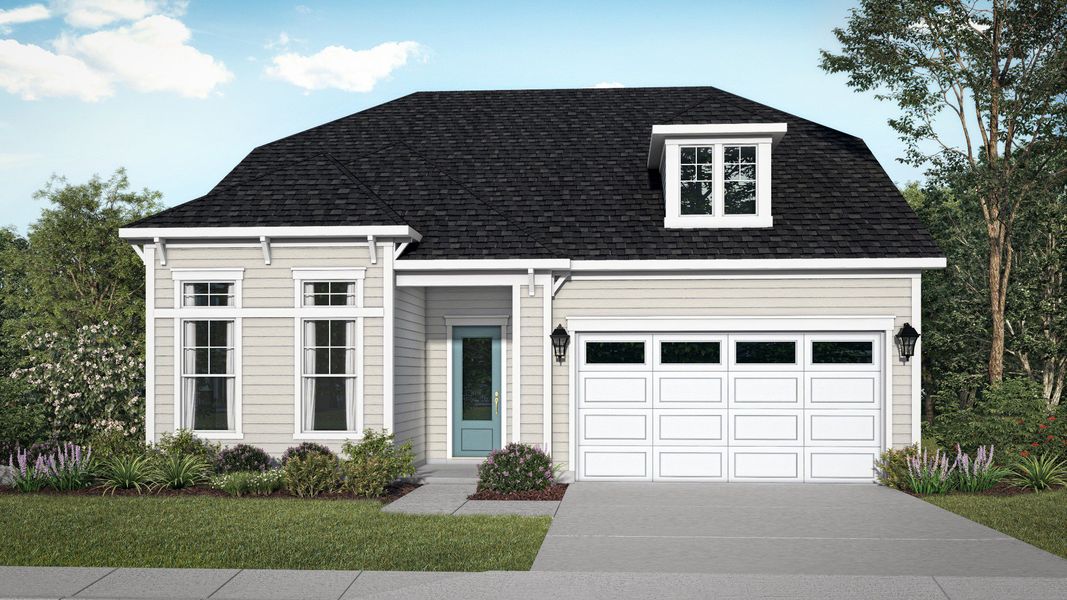 Representative exterior photo of a completed home built from the The Adventurer by DRB Elevate. in Brook Run, Fort Mill, SC (Image 2).