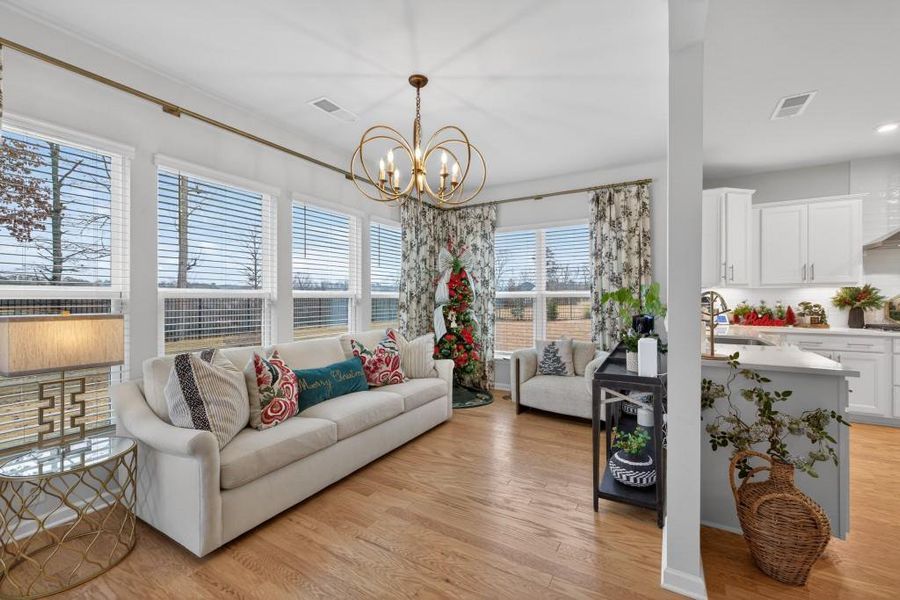Furnished interior view inside a new home in Reunion, Flowery Branch (Image 49). Furnished interior view inside a new home in Reunion, Flowery Branch (Image 49).