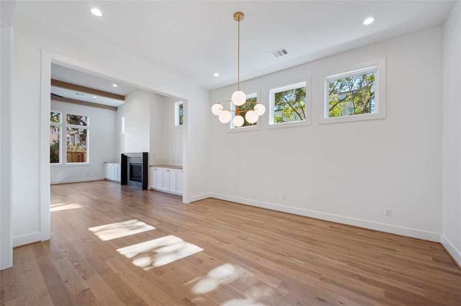 View of dining room into living room