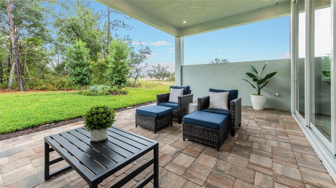 Exterior details and patio area of a home in The Reserve at Victoria, Deland (Image 28). Exterior details and patio area of a home in The Reserve at Victoria, Deland (Image 28).
