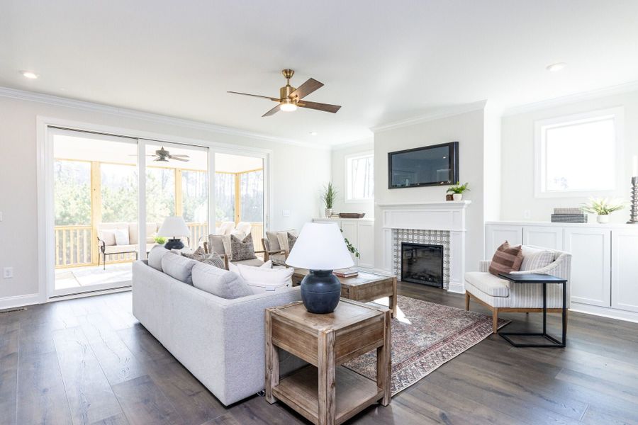 Representative furnished interior of a home built from the Azalea American Farmhouse by Homes by Dickerson in The View, Durham (Image 10).