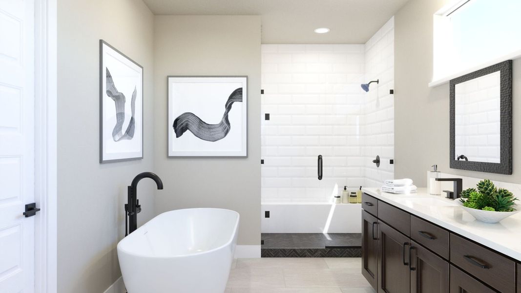 Representative furnished interior of a home built from the 3 by Trumark Homes in Festival at RainDance, Windsor (Image 11).