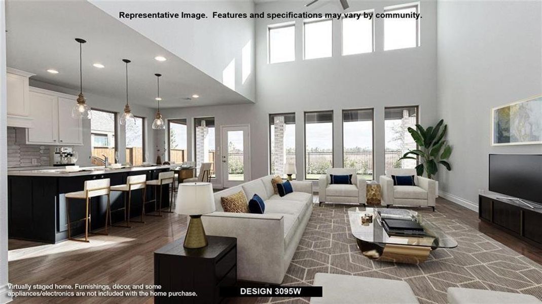 Living room featuring dark wood-type flooring