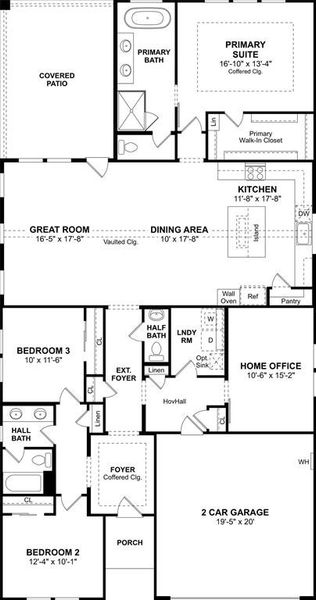 2D floor plan layout of this home in Timberbrook, Justin, TX (Image 3).
