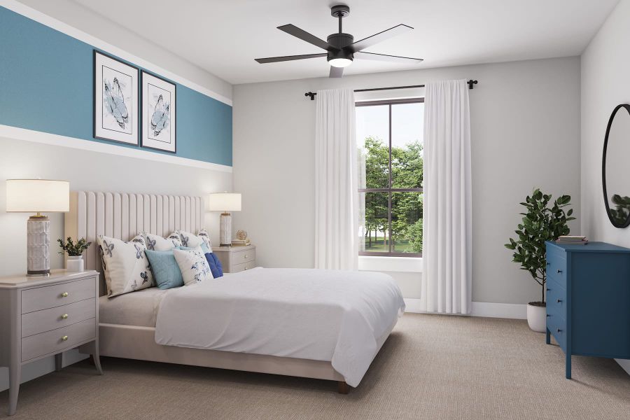 Representative furnished interior of a home built from the Woodbridge by Tri Pointe Homes in Legacy Grove, Montgomery (Image 22).