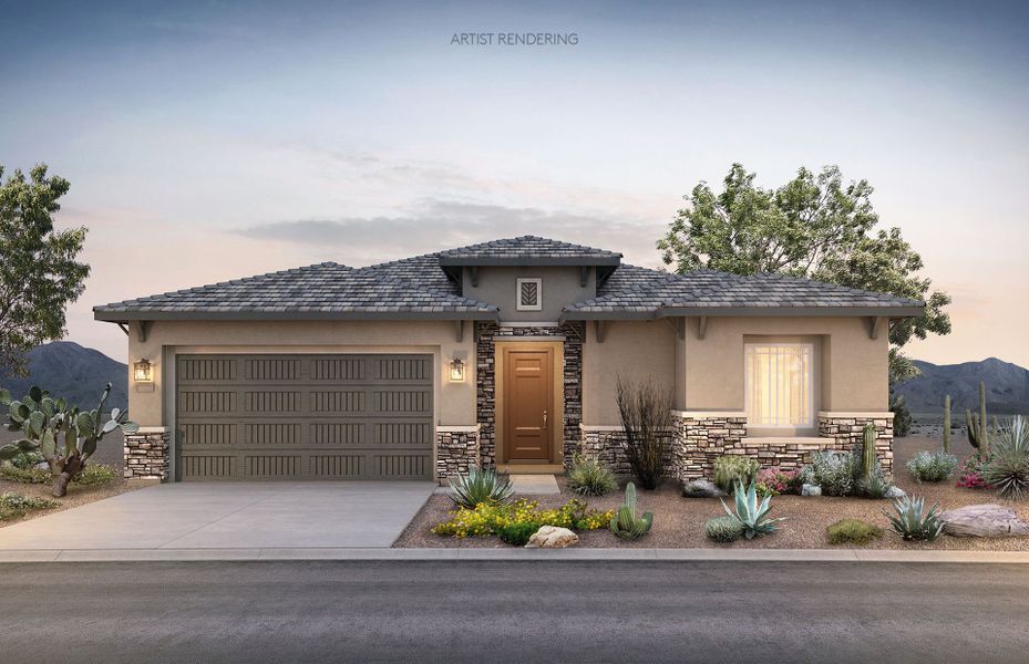 Representative exterior photo of a completed home built from the Parklane by Pulte Homes in Foothills at Northpointe, Peoria, AZ (Image 14).
