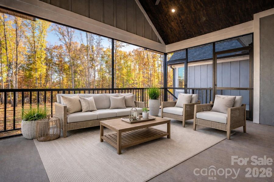 Virtually staged screened porch