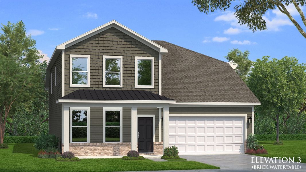 Representative exterior photo of a completed home built from the Lassiter by DRB Homes in Mason Glenn, Franklinton, NC (Image 10).