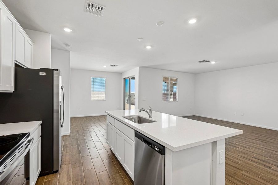 Dining, kitchen and great room