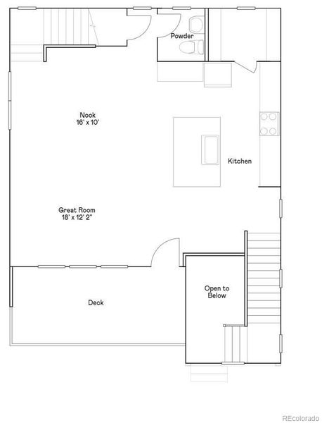 2D floor plan layout of this home in Parterre: The Skyline Collection, Thornton, CO (Image 2).