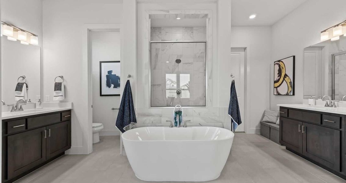 Representative furnished interior of a home built from the Waterloo by Chesmar Homes in Sunfield, Buda (Image 15).