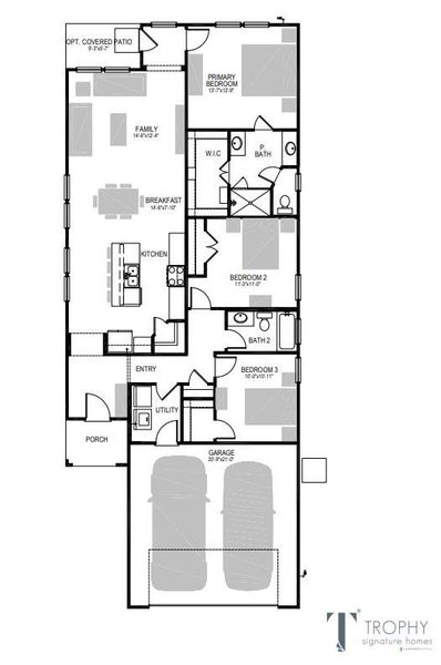 Visualize the thoughtful layout of this single-story residence with a two-car garage. Visualize the thoughtful layout of this single-story residence with a two-car garage.