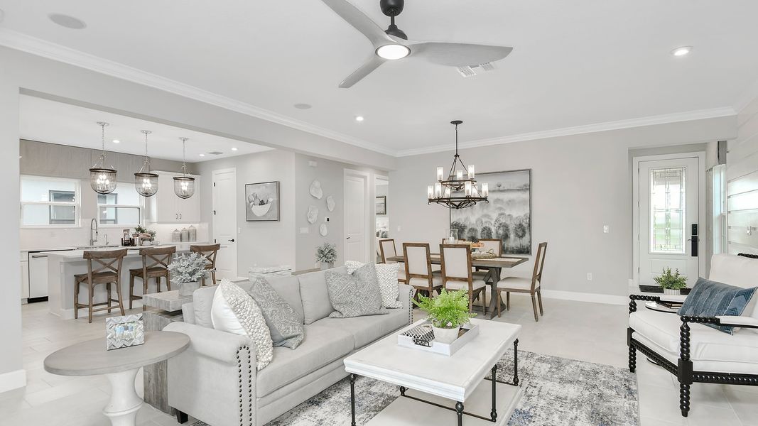 Furnished interior view inside a new home in Esplanade at Tradition, Port St. Lucie (Image 5). Furnished interior view inside a new home in Esplanade at Tradition, Port St. Lucie (Image 5).
