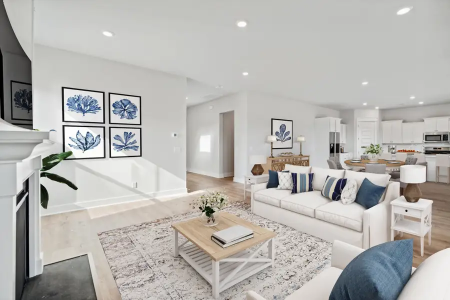 Furnished interior view inside a new home in Carnes Crossroads, Summerville (Image 2). Furnished interior view inside a new home in Carnes Crossroads, Summerville (Image 2).