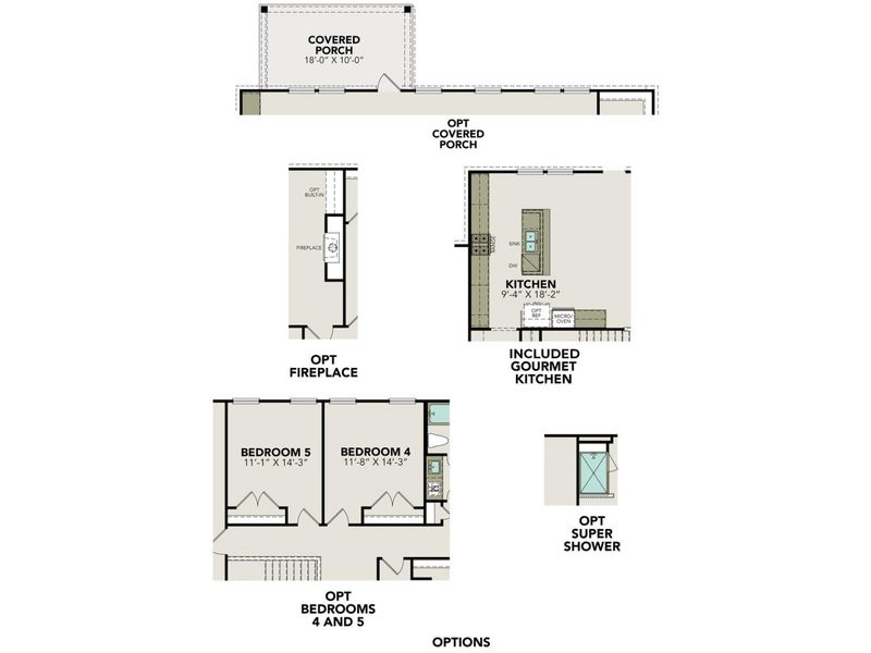 2D floor plan layout for the The Ashford F by Davidson Homes LLC in Potranco Oaks, Castroville, TX (Image 5). 2D floor plan layout for the The Ashford F by Davidson Homes LLC in Potranco Oaks, Castroville, TX (Image 5).