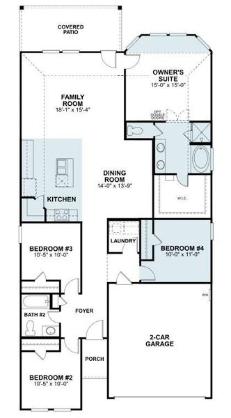 2D floor plan layout of this home in Lago Mar, Santa Fe, TX (Image 4).