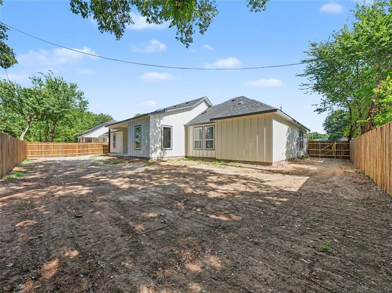 Spacious backyard with privacy fencing Spacious backyard with privacy fencing