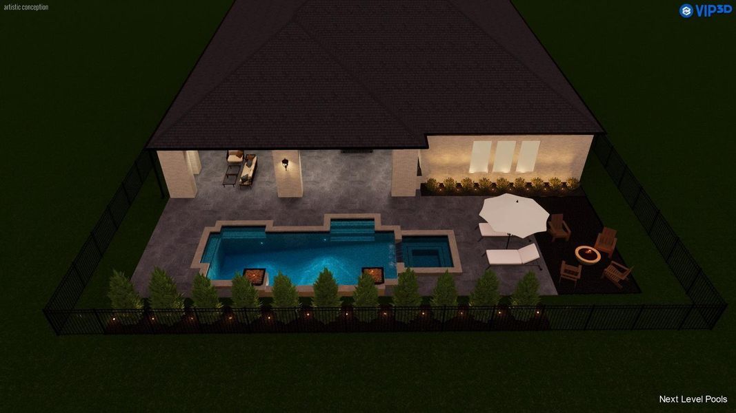 Exterior rendering of this home design in , Montgomery, TX (Image 4).